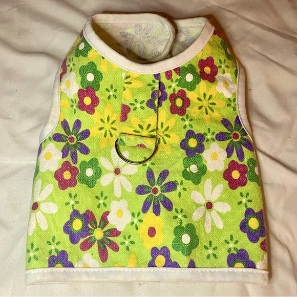 🌺CLAWS & PAWS🌺 FLORAL CANVAS COTTON SUNDRESS W/ LEAD RING EUC🐾 - Picture 1 of 7